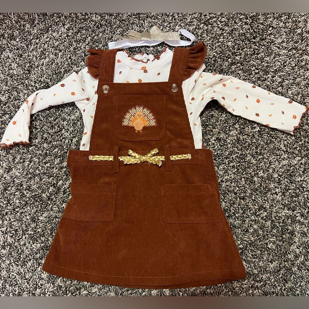 Little Lass Baby Girls Thanksgiving Outfit Set